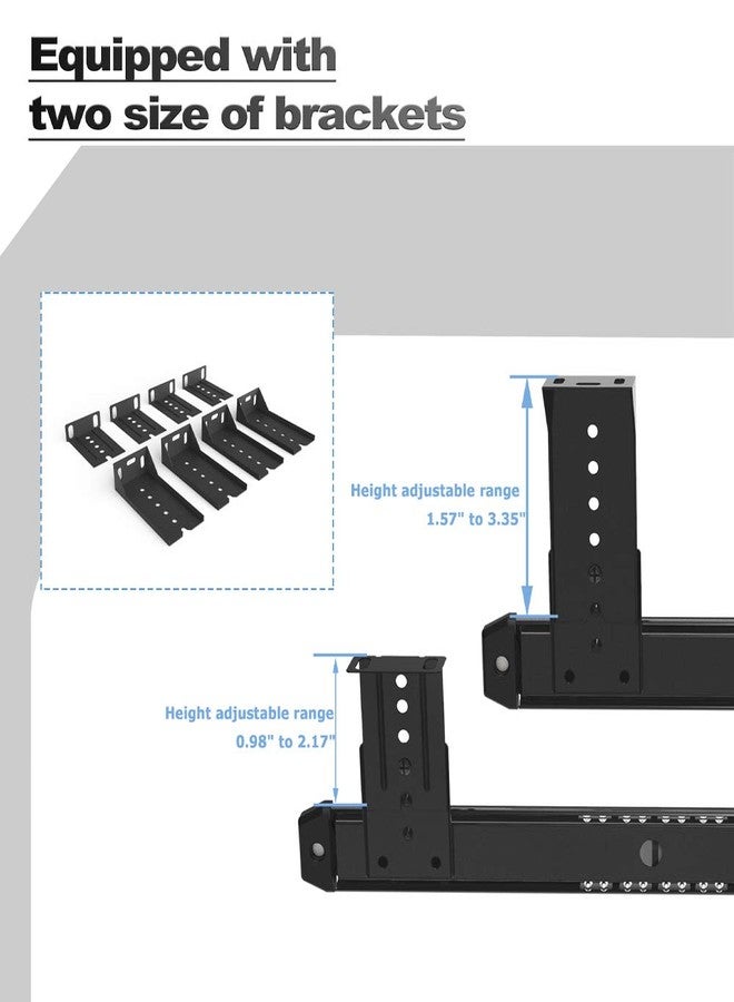FRMSAET Heavy Duty Metal 14 inches Drawer Slides Ball Bearing 3/4 Extension Rails Underdesk Keyboard Slide Cabinet Furniture Drawer Hardware Accessories with Adjustable Height Bracket. (Black) - Image 3